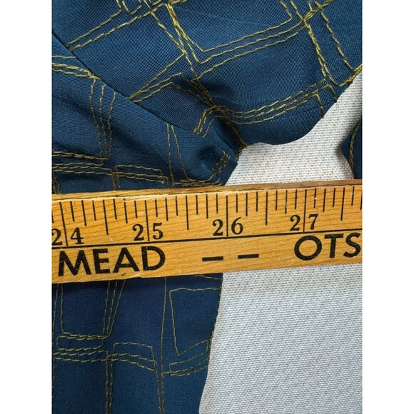 Vintage Maggie McNaughton Womens Button-Up Shirt Size 2X Blue Geometric Casual - Picture 6 of 12